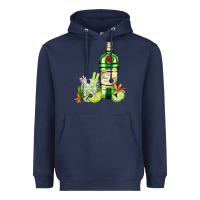 Navy gin tonic bottle and cocktail Heavyweight Hoodie - AdoDesignShop