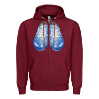 Burgundy blue cleats fa element Zipper Hoodie - FaDigitalArtStudio