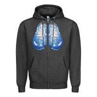 Charcoal Heather blue cleats fa element Zipper Hoodie - FaDigitalArtStudio