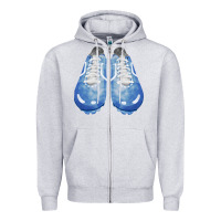 Heather Grey blue cleats fa element Zipper Hoodie - FaDigitalArtStudio