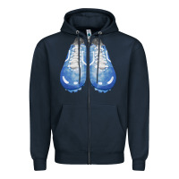 Navy blue cleats fa element Zipper Hoodie - FaDigitalArtStudio