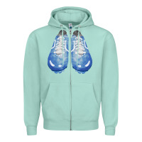 Seafoam blue cleats fa element Zipper Hoodie - FaDigitalArtStudio