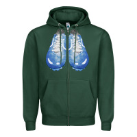 Sports Green blue cleats fa element Zipper Hoodie - FaDigitalArtStudio