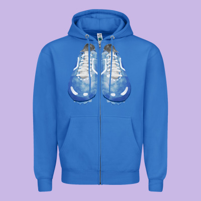Blue Cleats Fa Element Zipper Hoodie Designed By Fadigitalartstudio