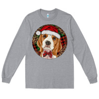 Heather Grey beagle christmas ornament Long Sleeve Tee - RanaPortraitStore