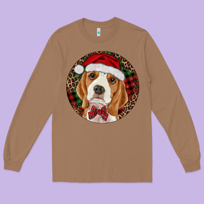 Beagle Christmas Ornament Long Sleeve Tee Designed By Ranaportraitstore