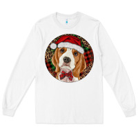 White beagle christmas ornament Long Sleeve Tee - RanaPortraitStore