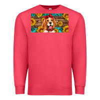 Cardinal beagle with sunflowers license plate Premium Sweatshirt - Artiststas