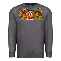 Charcoal Heather beagle with sunflowers license plate Premium Sweatshirt - Artiststas