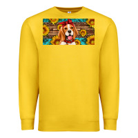 Lemon beagle with sunflowers license plate Premium Sweatshirt - Artiststas