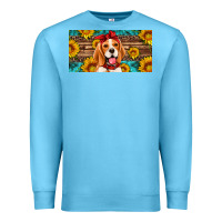Ocean Blue beagle with sunflowers license plate Premium Sweatshirt - Artiststas
