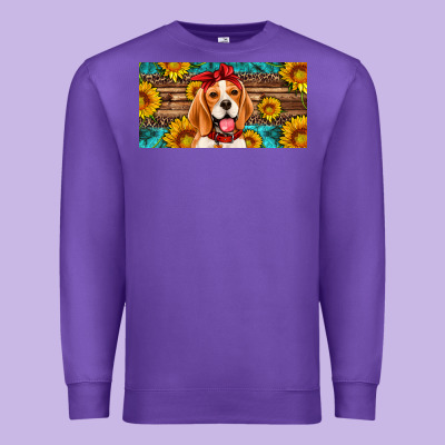 Beagle With Sunflowers License Plate Premium Sweatshirt Designed By Artiststas