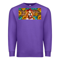 Purple beagle with sunflowers license plate Premium Sweatshirt - Artiststas