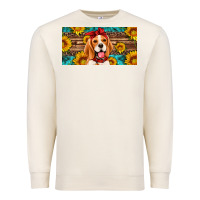 Sandshell beagle with sunflowers license plate Premium Sweatshirt - Artiststas