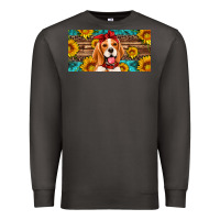 Smoke beagle with sunflowers license plate Premium Sweatshirt - Artiststas