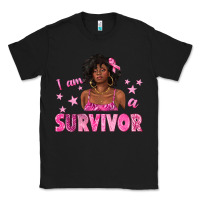 Black I Am a Survivor Breast Cancer with Afro Woman Classic Tee - texasbilliewilder