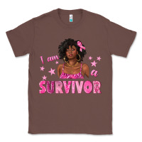 Chestnut I Am a Survivor Breast Cancer with Afro Woman Classic Tee - texasbilliewilder