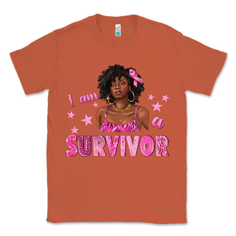 I Am A Survivor Breast Cancer With Afro Woman Classic Tee by texasbilliewilder | Teevron