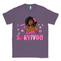 Lavender I Am a Survivor Breast Cancer with Afro Woman Classic Tee - texasbilliewilder