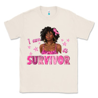 Natural I Am a Survivor Breast Cancer with Afro Woman Classic Tee - texasbilliewilder