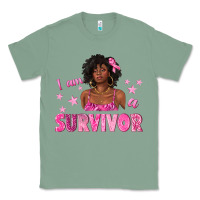 Sage I Am a Survivor Breast Cancer with Afro Woman Classic Tee - texasbilliewilder
