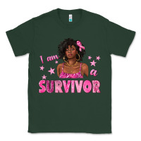 Sports Green I Am a Survivor Breast Cancer with Afro Woman Classic Tee - texasbilliewilder