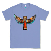 Colony Blue our lady of guadalupe cross with wings Classic Tee - BarkalooDesign