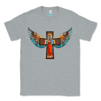 Heather Grey our lady of guadalupe cross with wings Classic Tee - BarkalooDesign