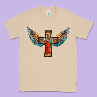 Our Lady Of Guadalupe Cross With Wings Classic Tee Designed By Barkaloodesign