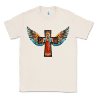 Natural our lady of guadalupe cross with wings Classic Tee - BarkalooDesign
