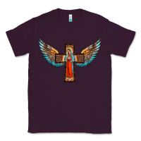 Plum our lady of guadalupe cross with wings Classic Tee - BarkalooDesign