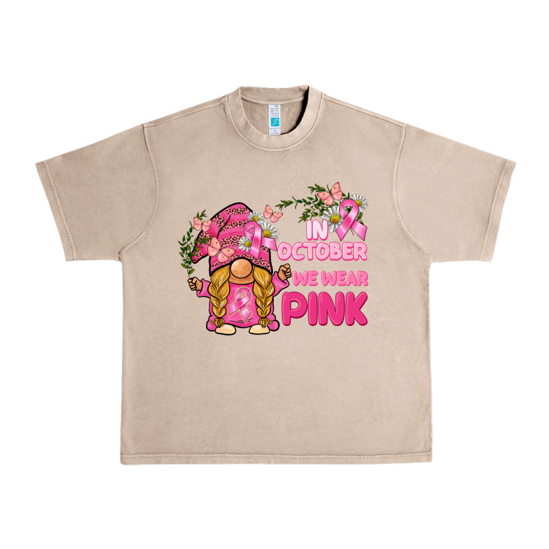 In October We Wear Pink Gnome Urban Heavy Tee by BarkalooDesign | Teevron
