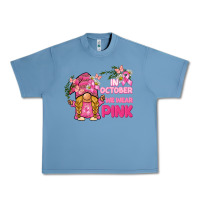 Pebble Blue in october we wear pink gnome Urban Heavy Tee - BarkalooDesign