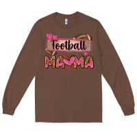 Chestnut football mama with leopard Long Sleeve Tee - Zillion Design Studio