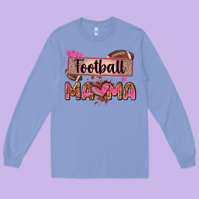 Football Mama With Leopard Long Sleeve Tee Designed By Zillion Design Studio