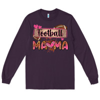Plum football mama with leopard Long Sleeve Tee - Zillion Design Studio