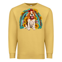 Antique Gold beagle turquoise and sunflowers rainbow Premium Sweatshirt - Artiststas