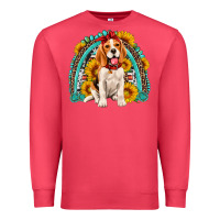 Cardinal beagle turquoise and sunflowers rainbow Premium Sweatshirt - Artiststas