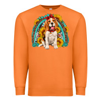 Carrot beagle turquoise and sunflowers rainbow Premium Sweatshirt - Artiststas