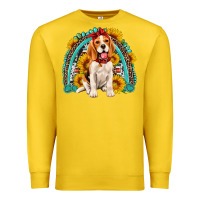 Lemon beagle turquoise and sunflowers rainbow Premium Sweatshirt - Artiststas
