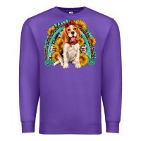 Purple beagle turquoise and sunflowers rainbow Premium Sweatshirt - Artiststas