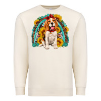 Sandshell beagle turquoise and sunflowers rainbow Premium Sweatshirt - Artiststas