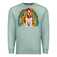 Seafoam beagle turquoise and sunflowers rainbow Premium Sweatshirt - Artiststas