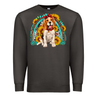 Smoke beagle turquoise and sunflowers rainbow Premium Sweatshirt - Artiststas