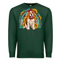 Sports Green beagle turquoise and sunflowers rainbow Premium Sweatshirt - Artiststas