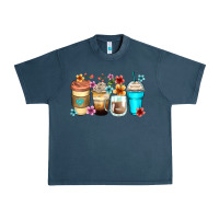 Midnight Navy flowers with coffee Urban Heavy Tee - Zillion Design Studio