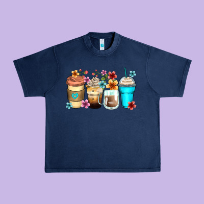 Urban Heavy Tee flowers with coffee