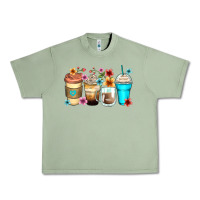 Oil Green flowers with coffee Urban Heavy Tee - Zillion Design Studio