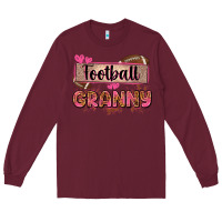 Burgundy football granny with leopard Long Sleeve Tee - Zillion Design Studio