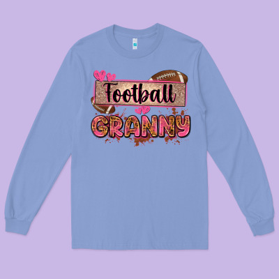 Football Granny With Leopard Long Sleeve Tee Designed By Zillion Design Studio
